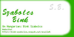 szabolcs bink business card